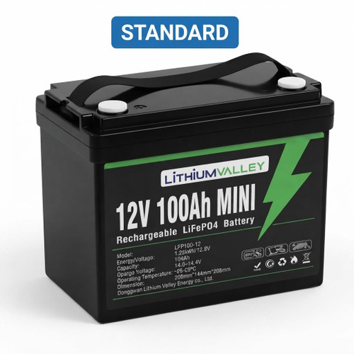 باتری لیتیوم آهن فسفات شارژی 1.28 کیلوواتساعت مدل LFP100-12-MINI لیتیوم ولی